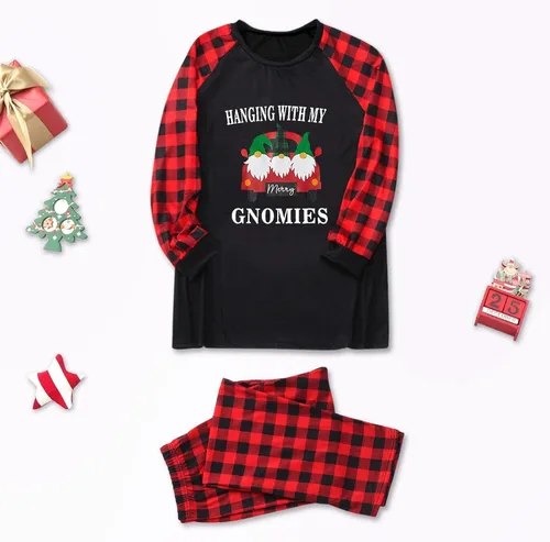 Vista 2 de Pijamas de Navidad familiares a juego, camisetas suaves de manga larga con cuello redondo, cómodos pantalones casuales, ropa de descanso, camisones