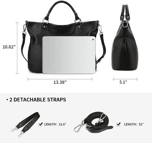 Vista 5 de Bolso Kattee, para mujer, de cuero suave, 3 formas de llevarlo, mochila, bolso y bolsa de mano