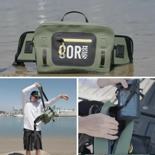 Vista 6 de Riñonera impermeable Riñonera de pesca lumbar sumergible de 8 litros con cremallera hermética Perfecto para pesca con mosca, canotaje, camping