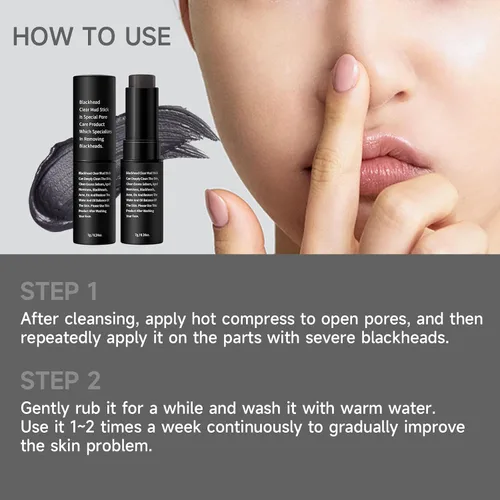 Vista 5 de Barra de barro transparente de carbón de bambú para cara, exfoliante facial elimina puntos negros, control de aceite con extracto de carbón