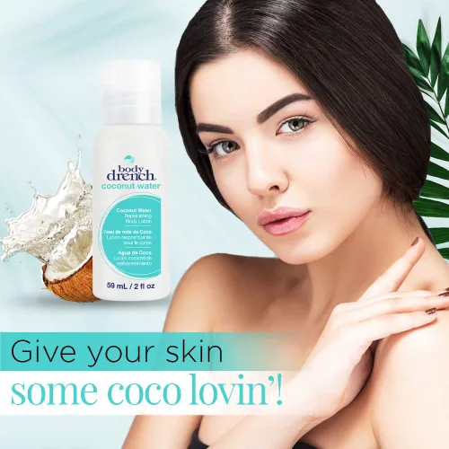 Vista 3 de Body Drench Loción reponedora de agua de coco, 2 onzas líquidas