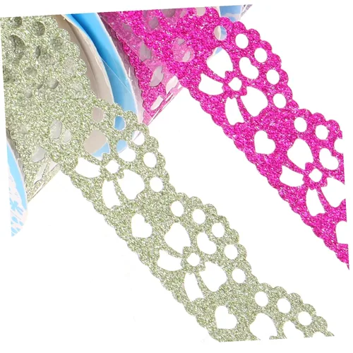Vista 3 de 14 rollos de cinta de encaje macramé para decoración de calcomanías, cinta washi ancha Washi, cinta de envoltura de cinta de recortes, cinta