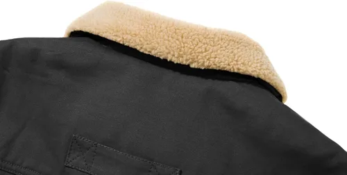 Vista 4 de CRYSULLY Chaqueta tipo cargo de invierno para hombre, con cuello de piel, forro polar, abrigo militar de algodón cálido
