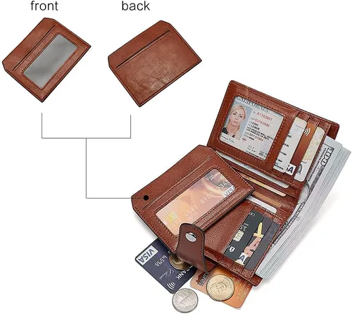 Vista 5 de BOSTANTEN Maletín de cuero tipo mensajero, bolsos para portátiles, bolsos para mujeres y mujeres, cartera de cuero con bloqueo RFID, pequeña