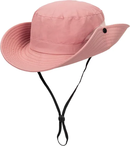 Vista 36 de Sombrero de pesca de playa de ala ancha para mujer, con protección UV, plegable, con agujero para cola de caballo