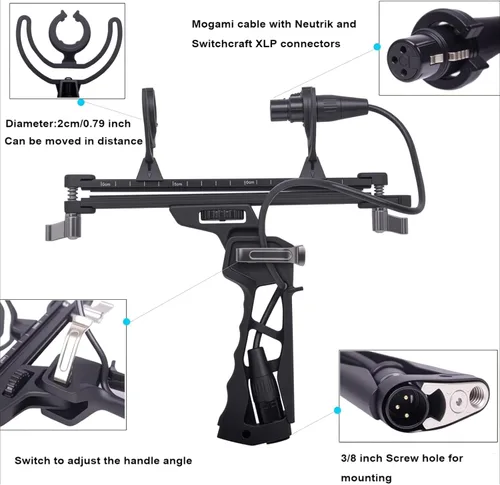 Vista 5 de Micolive Micrófono Parabrisas Blimp Estilo Proteger Jaula y Sistema de Suspensión de Montaje de Amortiguador Compatible con Rode NTG1 NTG2 NTG3