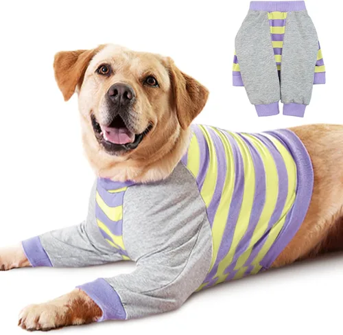 Vista 9 de FUAMEY Manga de recuperación para perros con protector de codo, camisa para perros para dejar de lamer las articulaciones, traje de manga larga