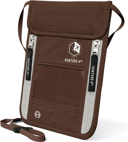 Vista 34 de Venture 4th bolsa de cuello de viaje con traba RFID, gris), V4-01-NP-GR