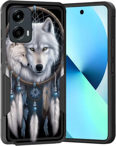 Vista 48 de para Moto G Play 4G 2024, funda de dos capas híbrida resistente y a prueba de golpes, PC duro + silicona suave protectora para Motorola Moto G Play