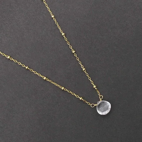 Vista 29 de Collar con colgante de piedra natal con piedra preciosa genuina, relleno de oro de 14 quilates, 18 pulgadas