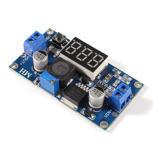 Vista 5 de 2 convertidores DC Buck LM2596s, regulador de voltaje ajustable de CC a CC reductor, módulo de potencia de 36 V, 24 V, 12 V a 5 V, 2 A