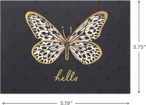 Vista 3 de Hallmark Tarjetas de mariposa en blanco, paquete surtido de 24 (gracias, hola)