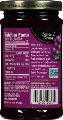Vista 2 de Polaner Todas las frutas con fibra de uva untable Fruta 10 oz