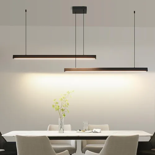Vista 17 de Lámpara de araña moderna, lámpara colgante LED de 39 pulgadas con control remoto de 3000 a 6500 K, temperatura de color ajustable, lámpara