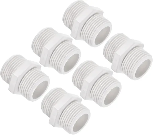 Vista 13 de M METERXITY Paquete de 4 accesorios de tubería de rosca macho de PVC – conector de manguera adaptador de rosca macho hexagonal G1/2, adaptador