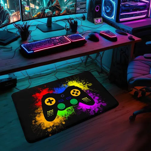 Vista 2 de Alfombras de juegos para niños y adolescentes, decoración de dormitorio, alfombras de jugador para sala de estar, alfombras de mando de gamepad