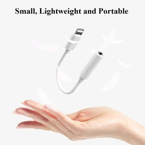 Vista 3 de Paquete de 2 adaptadores Lightning a conector de auriculares de 0.138 in para iPhone, [certificado Apple MFi], cable adaptador de cable auxiliar