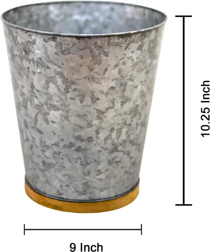 Vista 2 de nu Steel Confetti Collection - Hoja galvanizada y papelera de madera real, perfecta para accesorios del hogar y el baño