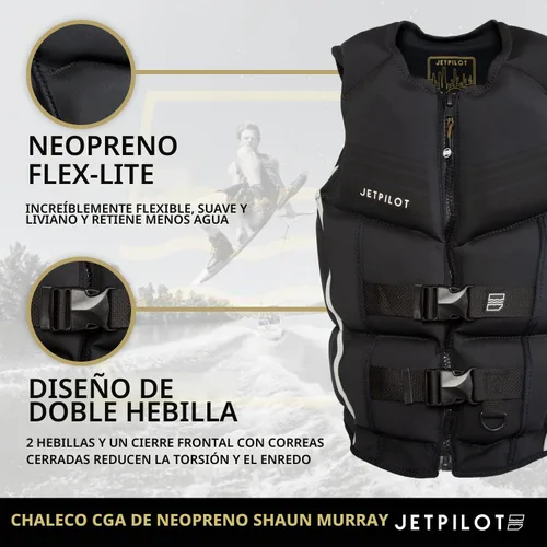 Vista 3 de Jetpilot Chaleco salvavidas aprobado por la Guardia Costera de neopreno Shaun Murray PFD