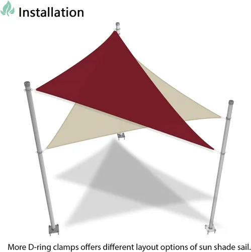 Vista 3 de SunnyRoyal Accesorio de poste de vela para toldo, abrazadera de anillo en D para poste de vela y postes de soporte de toldo, accesorio de hardware