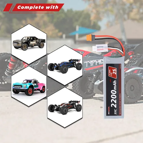 Vista 2 de RCAWD 11.1V Lipo Batería 3S 35C 2200mAh con JST IC2 para Arrma Grom Typhon