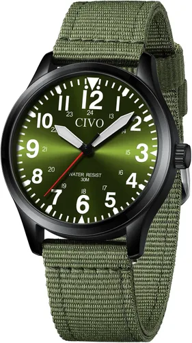 Vista 21 de CIVO Military Watch for Men Waterproof: Analog Mens Watches Classic- Field Wrist Watches for Man