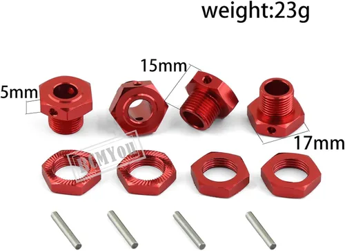 Vista 5 de Pieza de mejoras de llave hexagonal de rueda de 0.67 pulgadas, para infracción de 1/7, 6s BLX/Mojave 6s BLX/Limitless 1/8 Typhon 6S BLX, adaptadores
