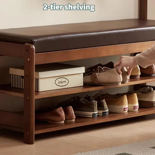 Vista 7 de 3in 1 Entryway Organizer with Coat Hooks and Shoe Storage Bench, Freestanding Coat Rack Space-Saving Solution for Mudroom, Foyer, and Home