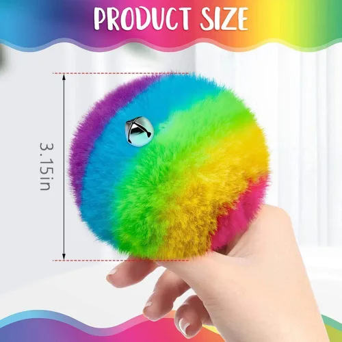 Vista 7 de HOMU 2 pompones de patín con pompones de piel sintética para niñas y mujeres, con cascabeles y rodillos, con pompones y pompones de piel sintética