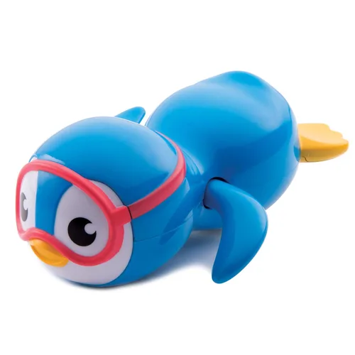 Vista 5 de Munchkin® Juego de elementos esenciales de baño con pingüino nadador de cuerda adicional, 3 piezas, gris