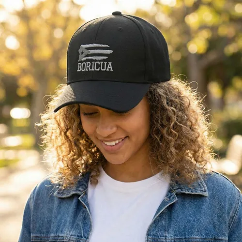 Vista 2 de Gorras de béisbol personalizadas para hombres y mujeres, bordadas con mapa de la isla de Puerto Rico, bandera C, sombreros de béisbol para hombre