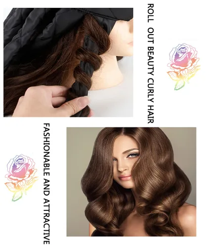 Vista 3 de Rizador sin Calor, Nuevo Diseño de Ocho Garras Mejorado 2025 Rizos sin Calor, Puedes Dormir con los Rizadores de Cabello en Rodillos de Cabello Negro