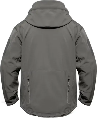 Vista 2 de MAGCOMSEN - Chaqueta táctica con capucha para hombre, impermeable, suave, abrigo de invierno