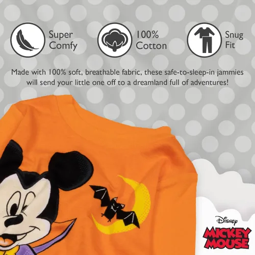 Vista 3 de Disney Kids' Mickey Minnie Mouse 2-Piece Snug-fit Cotton Pajama Set