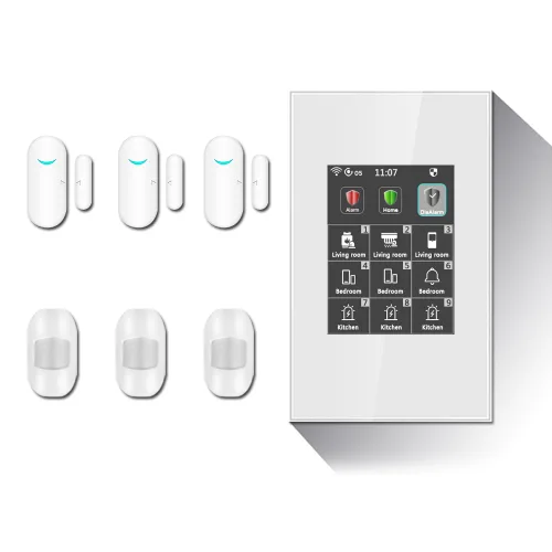Vista 9 de LANBON Interruptor inteligente de alarma LCD L8, interruptor inteligente de seguridad para el hogar y control de luz, sistema de alarma