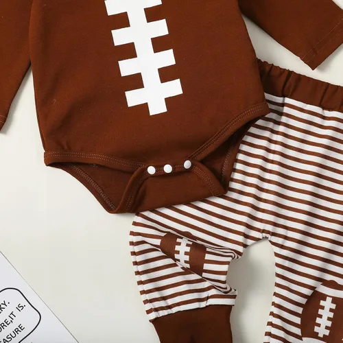 Vista 5 de LZCYILANXIULSL Ropa de fútbol para bebé recién nacido, manga larga, mameluco de manga larga, pantalones de fútbol para otoño