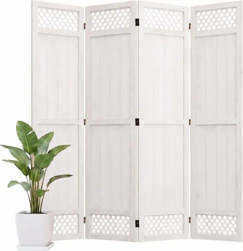 Vista 11 de Divisor de habitación de madera, pantalla de privacidad, divisor de Natural