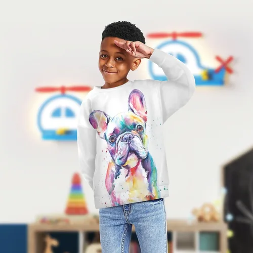 Vista 34 de Plaaee Sudadera de forro polar de manga larga con cuello redondo para niños o niñas, estampado de camiones monstruos, 4T