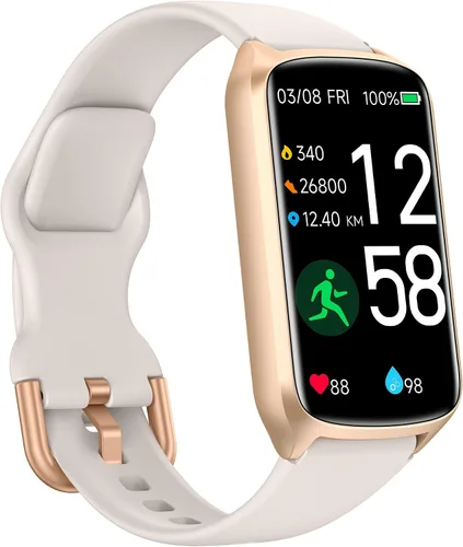 Vista 9 de Amzhero Rastreador de salud y fitness con monitor de frecuencia cardíaca 24/7, oxígeno en sangre, presión arterial, rastreador de sueño