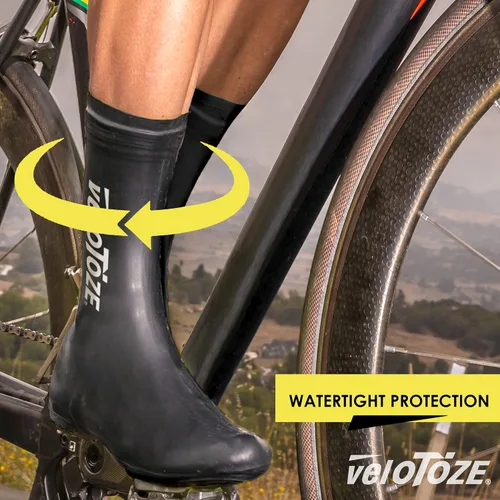 Vista 3 de veloToze Funda para zapatos alta 2.0 Fundas para zapatos de ciclismo de carretera, impermeables, resistentes al viento para paseos en bicicleta