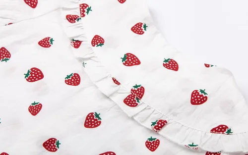 Vista 5 de LittleSpring Blusa Peter Pan de manga corta para niñas con puños elásticos