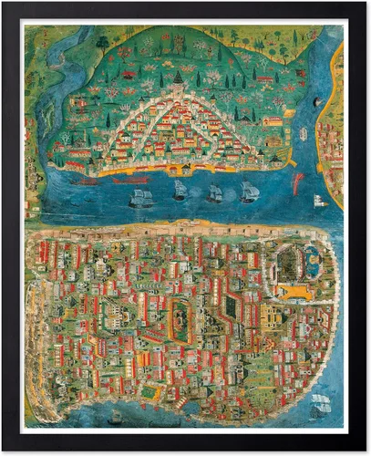 Vista 70 de Poster Master Póster retro de viaje con mapa monumental vintage de Florencia, arte italiano, gran regalo para hombres, mujeres, amantes