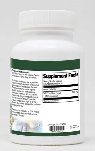 Vista 2 de Extracto de raíz de ñame silvestre (16% Diosgenina) Polvo (1 oz, ZIN: 514293) - Paquete de 3
