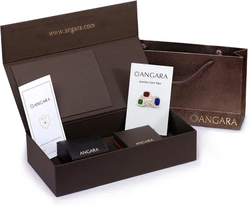 Vista 8 de Angara Collar con colgante solitario de esmeralda natural para mujeres, niñas en oro macizo de 14 quilates, platino y plata de ley, piedra natal