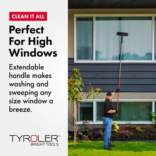 Vista 3 de Tyroler - Kit de lavado de ventanas con barra de extensión de 4.5 a 7.5 pies