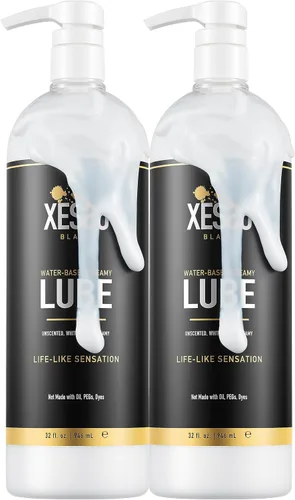 Vista 9 de XESSO Cum Lube, lubricante blanco cremoso a base de agua, 4 onzas líquidas, gel grueso hipoalergénico sin perfume para mujeres, hombres y parejas.
