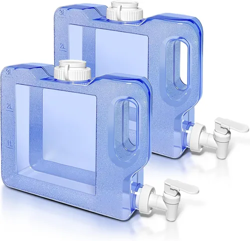 Vista 10 de Botella dispensadora de agua para nevera con espita a prueba de fugas y mango práctico, dispensador de bebidas de plástico reutilizable, jarra