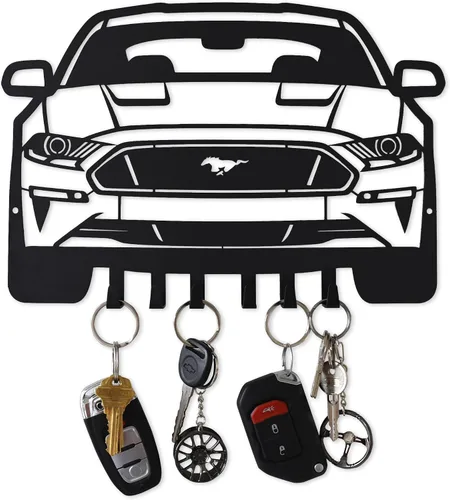 Vista 9 de MOOH Llavero de metal automotriz con 6 ganchos, regalo único para amantes de los automóviles montado en la pared para hombres y mujeres, decoración