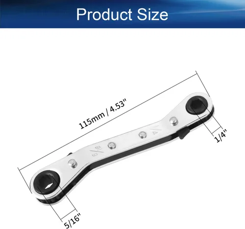 Vista 2 de Auniwaig 1/4 "-5/16 "Llave de trinquete reversible Cr-v Offset doble caja final llave de trinquete doble caja final llave de trinquete 1pcs