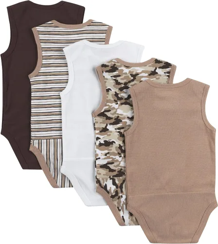 Vista 2 de Hanes Body unisex para bebé, Ultimate Flexy sin mangas para niños y niñas, paquete de 5